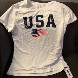 Women's White USA Graphic Tee